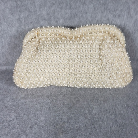 Handbags - Vintage Corde Bead Clutch Evening Bag Pearl Rhinestone Handbag Retro Formal